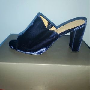 Ann Taylor Velvet Midnite Blue  Heeled Mule Size 8